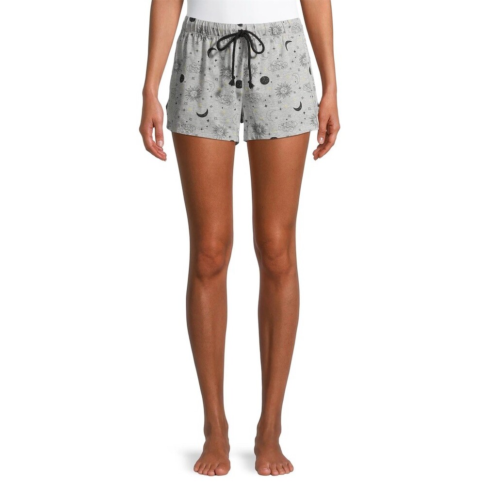 Secret Treasures Sleep Shorts Womens Size S Gray Celestial Sun Moon Stars